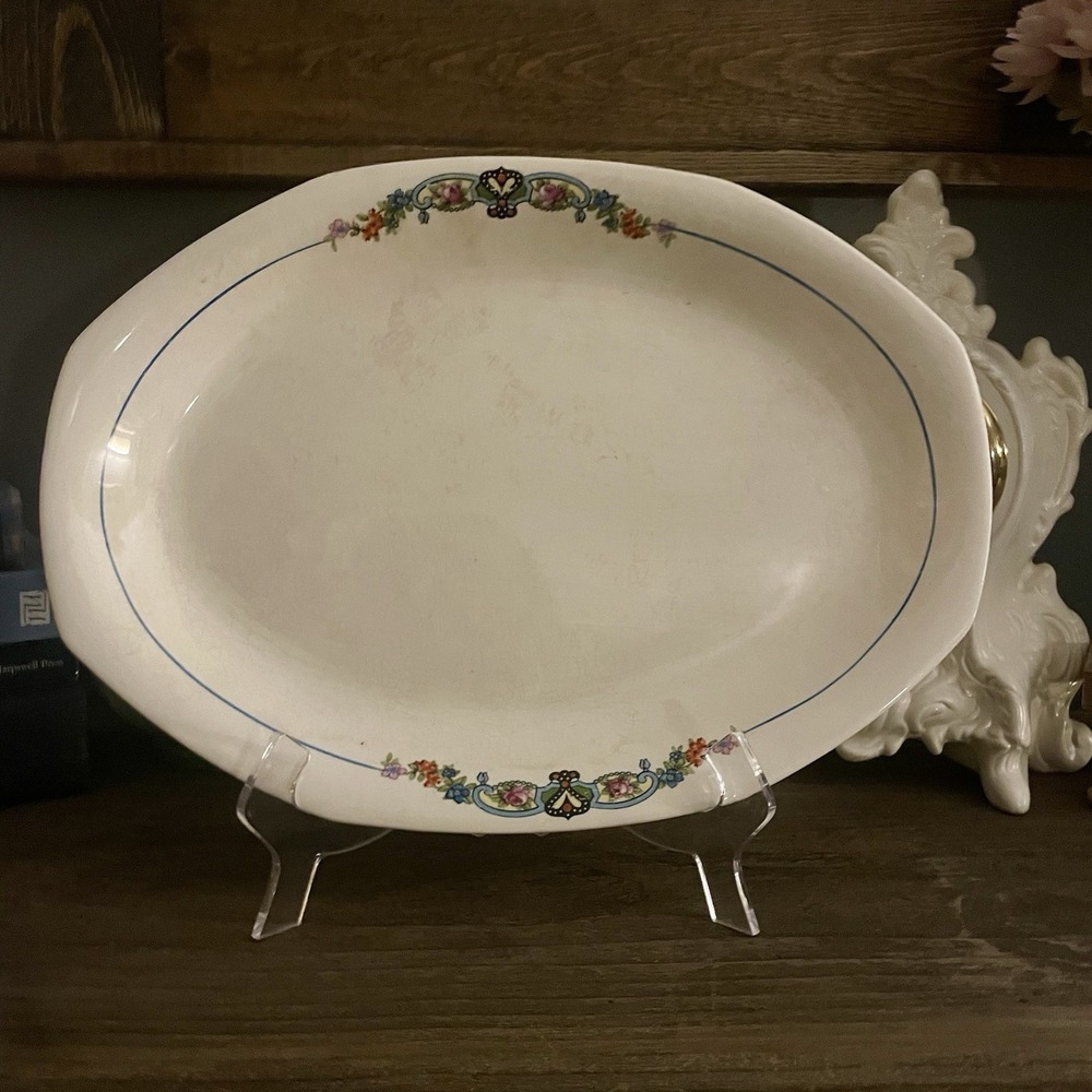 Vintage Homer Laughlin Restaurant Ware 12in Heavy Platter Meat Plate USA